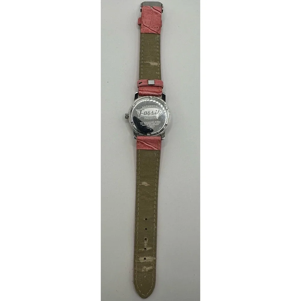 Fossil jr-8643‎ Womens Watch Pink Band Dial New Battery 31MM 8